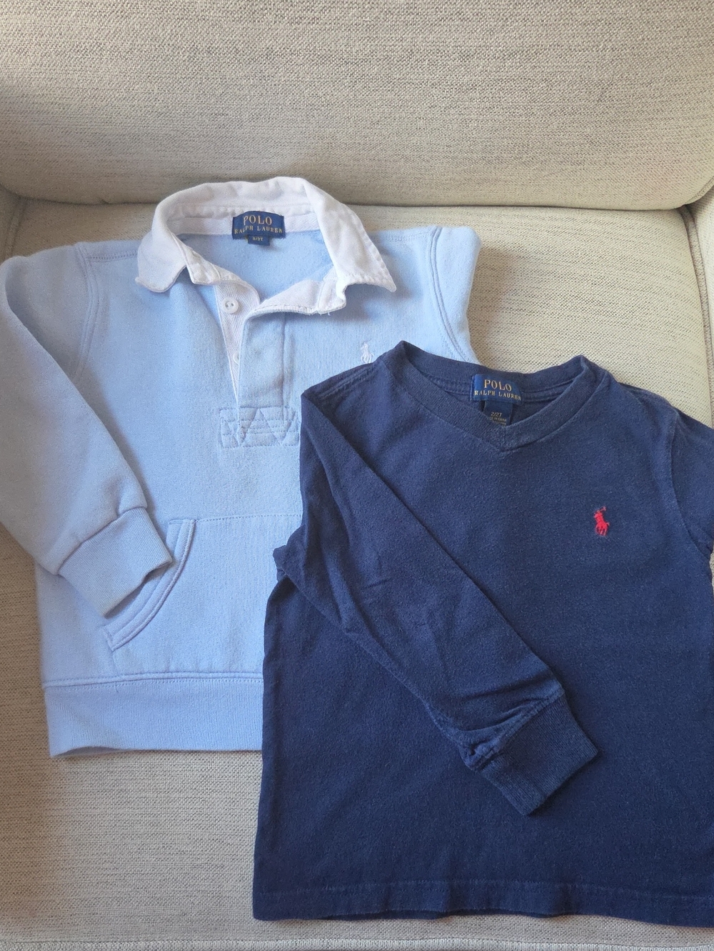 Polo by Ralph Lauren Kids Light Blue Rugby Pullover & Navy Long-Sleeve Tee